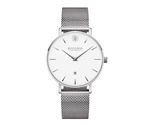 Kistanio Moyen SI-WH-M Women's Silver Watch Stainless Steel Sapphire Glass with Milanese Strap