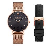 Kistanio Moyen Women's Watch with Sapphire Glass and Milanese Strap + Extra Leather Strap RG-BLKS-M-L-BK
