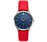 Kistanio Stratolia Women's Watch with Leather Strap Sapphire Glass 31 mm Diameter Stainless Steel 5 ATM Small Seconds Various Variations, blue / red, Strap.