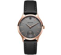 Kistanio Stratolia Women's Watch with Leather Strap Sapphire Glass 31 mm Diameter Stainless Steel Rose Gold 5 ATM Small Seconds Various Variations, Rose gold / silver grey / black, Strap.