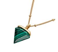 Kistanio Trigon Necklace Jewellery with Marble Pendant in Green Gold