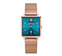 Kistanio Women's Watch Carré Rose Azure Stainless Steel Sapphire Crystal with Milanese Strap KIS-Carre-RG-AZS-M