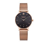 Kistanio Women's Wrist Watch Petit Rose Stainless Steel Sapphire Crystal with Milanese Strap RG-BLKS-M
