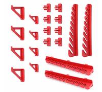 Kistenberg 20-Piece Tool Wall Set Accessories Perforated Wall Tool Holder Tool Holder for Workshop Garage Plastic Red