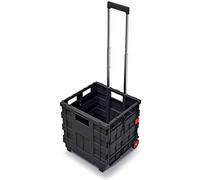 Kistenberg Cart 1 KCT4040 Tool Box Folding Trolley on Wheels Telescopic Aluminium Handle Black