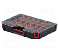 Assortment Box Small Parts Storage Box with Functional Dividers Ergonomic Handle Transparent Lid 390 x 284 x 60 mm