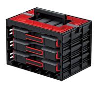 Kistenberg Tool Box with 3 Assortment Boxes with dividers, Sorting Box, Small Parts Magazine, Comfortable Handle, Storage case, 415 x 290 x 295 mm