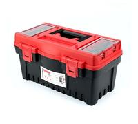 Kistenberg Tool Box with Tool Carrier, Organiser with Dividers in Lid, Ergonomic Handle, ABS Clasps, 476 x 260 x 256 mm