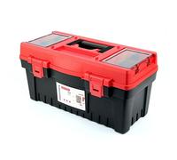 Kistenberg Tool Box with Tool Carrier, Organiser with Dividers in Lid, Ergonomic Handle, ABS Clasps, 548 x 274 x 286 mm