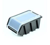 Kistenberg Valle Verde Stacking Box, Storage Set of 20 Transparent Lids, Organiser System for Garage, Workshop, Plastic, Black, 195 x 120 x 90 mm