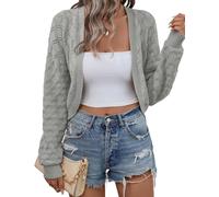 Kistore Cropped Cardigans for Women UK Long Sleeve Knit Sweater Top | Women's Cardigans,Shrugs for Women,Cropped Cardigan,Lightweight knitted