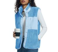 Kistore Lightweight Gilets Ladies Casual Gilet for Women UK Button Down Outdoor Vest Fall and Winter Clothes 2025 Blue XL