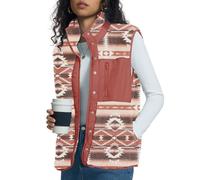 Kistore Women's Gilets Winter Going Out Tops for Women Classic Fit Outwear Vest for Fall and Winter 2025 Fashion Boho Printed L