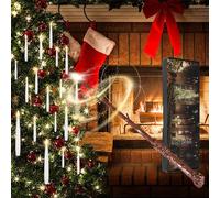 Kistrba 10 Pcs Floating Candles with Magic Wand Remote, Battery Operated LED Flameless Hanging Electric Candles for Christmas Halloween Party Birthday Decoration