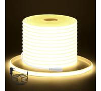 KISUFU 12V COB LED Strip Light, Ultra Bright 320 LEDs/m IP67 Waterproof Transparent Double-Sided Tape LED Lights with Power Adapter for Bedroom, Kitchen, Under Cabinet DIY Lighting.