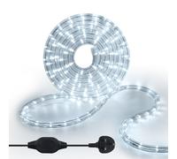 KISUFU 220V Waterproof LED Rope Light, 36 LEDs/m 1m/3.28Ft Led Strip Light AC Fairy String Lights with Clip and Power Adapter for Indoor/Outdoor Christmas Party Home Decoration Warmwhite (1m, White)