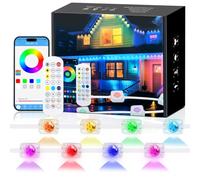 KISUFU 24V RGBCCT WS2811 Outdoor RGB Eave Lamps with App Remote Control, Scene Modes DIY IP67 Close Outdoor Under Canopy Lighting, Outdoor Light for Outdoor Decoration