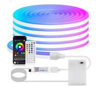 KISUFU 5V 3535 Led Neon Rope Lights, RGB 108 LEDs/m Flexible Rope Color Changing Neon Light with 44 Key IR Bluetooth Voice Control 3AA Battery Pack for Bedroom, Playroom, Outdoors Decor.