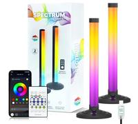 KISUFU 5V LED Light Bar, 2PCS Smart RGB Light Bar, 25CM USB Bluetooth Music WS2812B Gaming Lights TV Backlights with 24 Key IR Remote Control for PC, Room Decorative, Ambient Lighting. (2pcs)