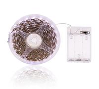 KISUFU Battery Strip Lights 60LED Warm White Waterproof 2835 Battery Powered 1m Long LED Light Strip with Waterproof, Self-Adhesive LED Lights for Dorm Bedroom Cabinet Bar Kitchen Christmas (1m,White)