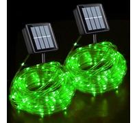 KISUFU Solar Powered String Lights Outdoor 100LED 12M Garden Lights IP65 Waterproof 8 Modes PVC Rainbow Tube Copper Wire Light String for Patio,Yard,Party