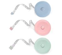 KISUOMAOYI 3 PCS 60inch/150cm Measuring Tape for Body Measurements, Retractable Sewing Fabric Tailors Tape Measure Dual Sided for Measure Length, Chest, Waist(Green & Blue & Pink)