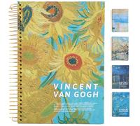 KISUOMAOYI B5 Wirebound Spiral Notebooks Bound, 300 Pages/150 Sheets,Hardcover, Waterproof Painting PVC, B5 Notepad Journal, for Women Men Work Office School,26.4 x 18.6cm -Sunflower