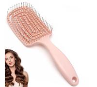 KISUOMAOYI Detangle Hair Brush,Curved Vent Brush and Hair Detangler, Easy Detangling Vented Hair Styling Comb Salon for Long Thick Curly Straight Dry Wet Hair,Styling Hair Brush for Women&Men(Pink)