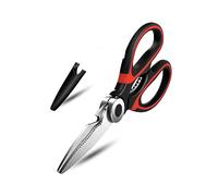KISUOMAOYI Heavy Duty Kitchen Scissors, Sharp Kitchen Scissors Multipurpose Utility Stainless Steel Scissor, Kitchen Shears for Chicken, PoultryMeat, Vegetables, Herbs, BBQ,Bottle & Jar Opener(Red)