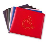 Kisuomaoyi PU Leather Disabled Badge Holder, Blue Badge Display Holder for Car Windscreen, Disabled Parking Permit Cover Hologram-Safe (Red)