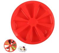 KISUOMAOYI Silicone Pizza Slice Cake Portion Moulds, 8 Triangle Cavity Silicone Baking Moulds,Reusable Non Stick Heat Resistant DIY Baking Tool for Pizza Muffins Brownie Chocolate Cornbread -Red