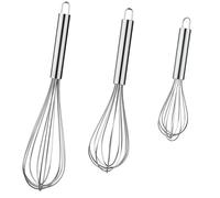 Kisuwye Metal Whisks for Cooking Wisking Tool Stainless Steel Whisk Set 3 Pack Balloon Wisk 8" 10" 12" Wire Whisk Kitchen Whisk for Baking, Whisking, Mixing,Blending