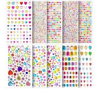 Kisvic Self-Adhesive Glitter Stones, 3500 Pieces Rhinestones, Acrylic Material, Multicolor, Various Shapes And Sizes For Crafts, DIY, Greeting Cards, Scrapbooks, Face Makeup Decoration