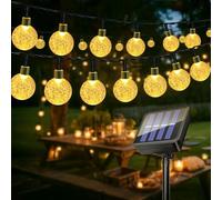 Kiswa collection 50 LED Solar String Lights Crystal Ball Design 8 Modes Waterproof Outdoor/Indoor Lights for Garden, Patio, Party Decoration Multi-Coloured (Pack of 2 Warm)