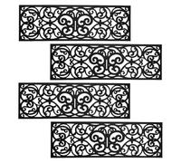 Kiswa collection Pack of 4 Anti Slip Rubber Stair Mat Patio Wrought Iron Effect Safety Step Stairs Perfect for Indoor Outdoor Entryway Grass Garden Durable