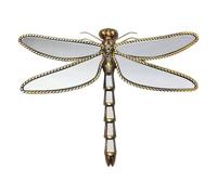 KISWIAR Gold Resin Dragonfly Mirror Wall Hanging Decor, Resin Insect Wall Art, Home Decoration for Bedroom, Office and Tabletop, (1, Dragonfly)