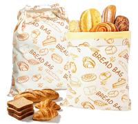 Kiswleon 2 Pack Reusable Beeswax Bread Bag to Keep Bread Fresh 43 * 33cm