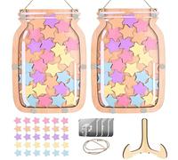 Kiswleon 2 PCS Reward Jar with 60 Star Tokens,Star Chart and Reward Jars for Children Behaviour,Behaviour Charts for Children,Potty Training Toilet Training,Chores Chart for Kids Toddler
