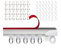 Kiswleon 300cm Self Adhesive Curtain Track,Easy to Install Curtain Rails and Fittings,No-Damage Ceiling Curtain Track