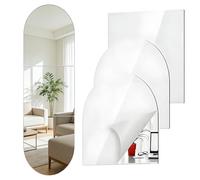 Kiswleon 3PCS Self Adhesive Mirror 30*40cm,Arched Stick on Mirror 2mm Thick,Acrylic Stick on Mirrors for Walls,Full Body Length Mirrors Tiles Self Adhesive for Wardrobe Doors,Bathroom,Bedroom,Hallway