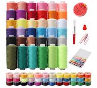 Kiswleon 76-Piece Sewing Thread with Needle Case,Tape Measure,Thread Cutter,Threader,36 Colors 400 Yards Polyester Sewing Machine Threads for Handmade and Machine-Stitched Travel DIY
