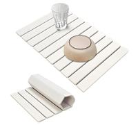 Kiswleon Stone Drying Mat Kitchen Foldable,Non-Slip 60*40 cm Stone Bath Mat Quick Dry,Reusable Diatomite Drying Pad with Non Slip Mats for Bathroom Counter