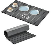 Kiswleon Stone Drying Mat Kitchen Foldable,Non-Slip 60*40cm Stone Bath Mat Quick Dry,Reusable Diatomite Drying Pad with Non Slip Mats for Bathroom Counter