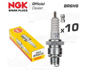 Kit 10 Candles NGK BR6HS Piaggio / VESPA Bravo-Ciao / MBK