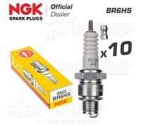 Kit 10 Original Ngk Br6Hs Spark Plugs Piaggio Ciao Bravo 50