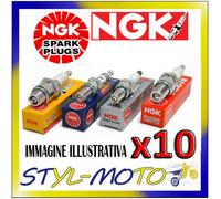 Kit 10 x Spark Plugs NGK LFR6A11 Stock Number 3672