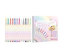 Kit - 12 Colours Manicure Painting Dotting Markers Nail Painting Pens with Fine Tip for DIY Gel Nails, Professional Drawing Painting Dotting Liner Pen - For Women, Wives, Awakening