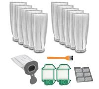 Kit - 12 Compatible Kobold Bags Vk7s Vk7 Fp7s Fp7 + 2 Motor Filter + 1 Toothbrush - 5-Layer Microfibre Vacuum Cleaner Bags with Accessories Spare Parts