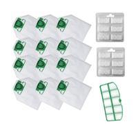 Kit - 12 Kobold Vk200 Vk220s Compatible Bags + 2 Motor Filter - Microfibre Vacuum Cleaner Bags, Kobold Spare Parts