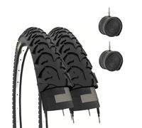 Kit 2 Treaded Tires +2 Inner Tubes Bike 12 X 1/2 X 1.75 Black For Kids